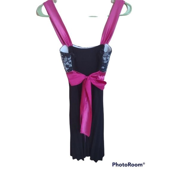 Taboo Women's Hot Pink and Black Dress Size M - Picture 4 of 6